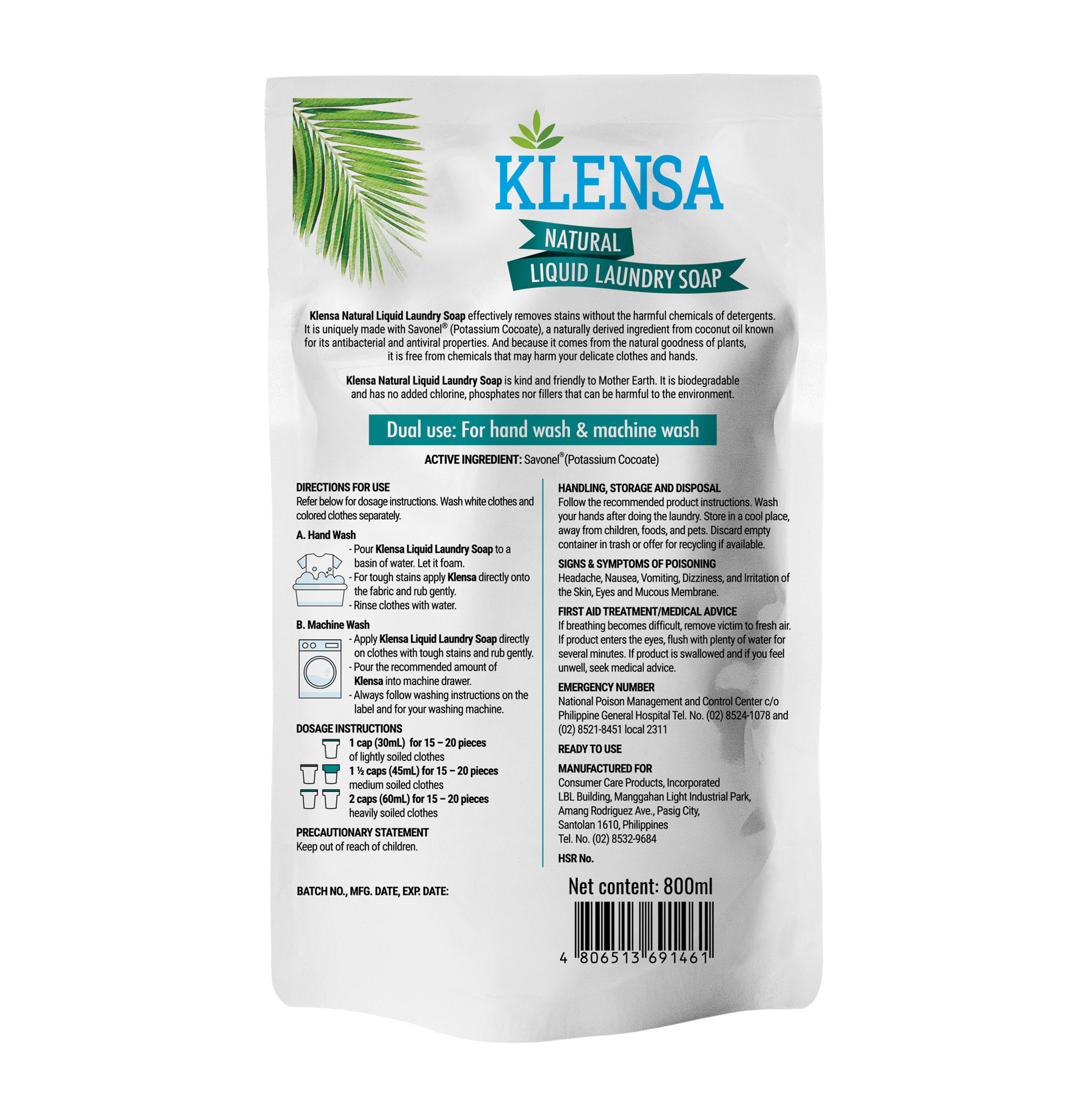 Klensa Natural Laundry Soap - 800ml