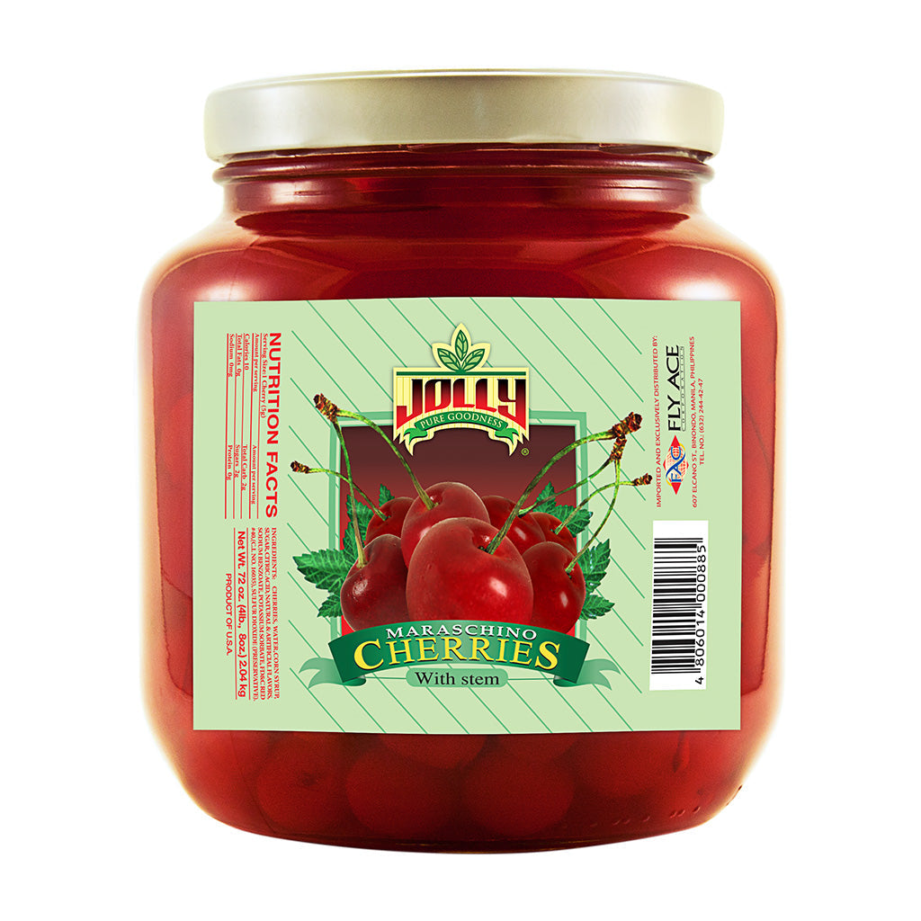 Jolly Maraschino Cherries w/ stem (72 oz.)