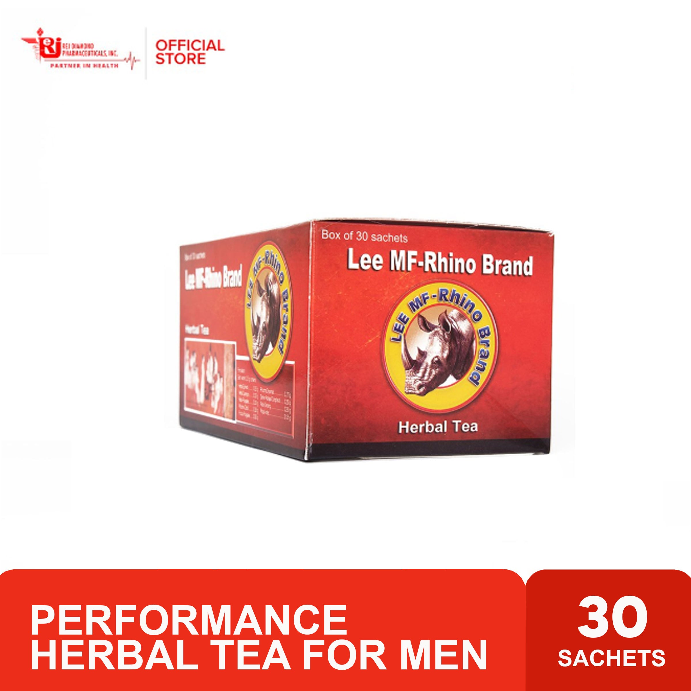Lee MF Rhino Herbal Tea Performance Herbal Tea for Men - 30 Sachets