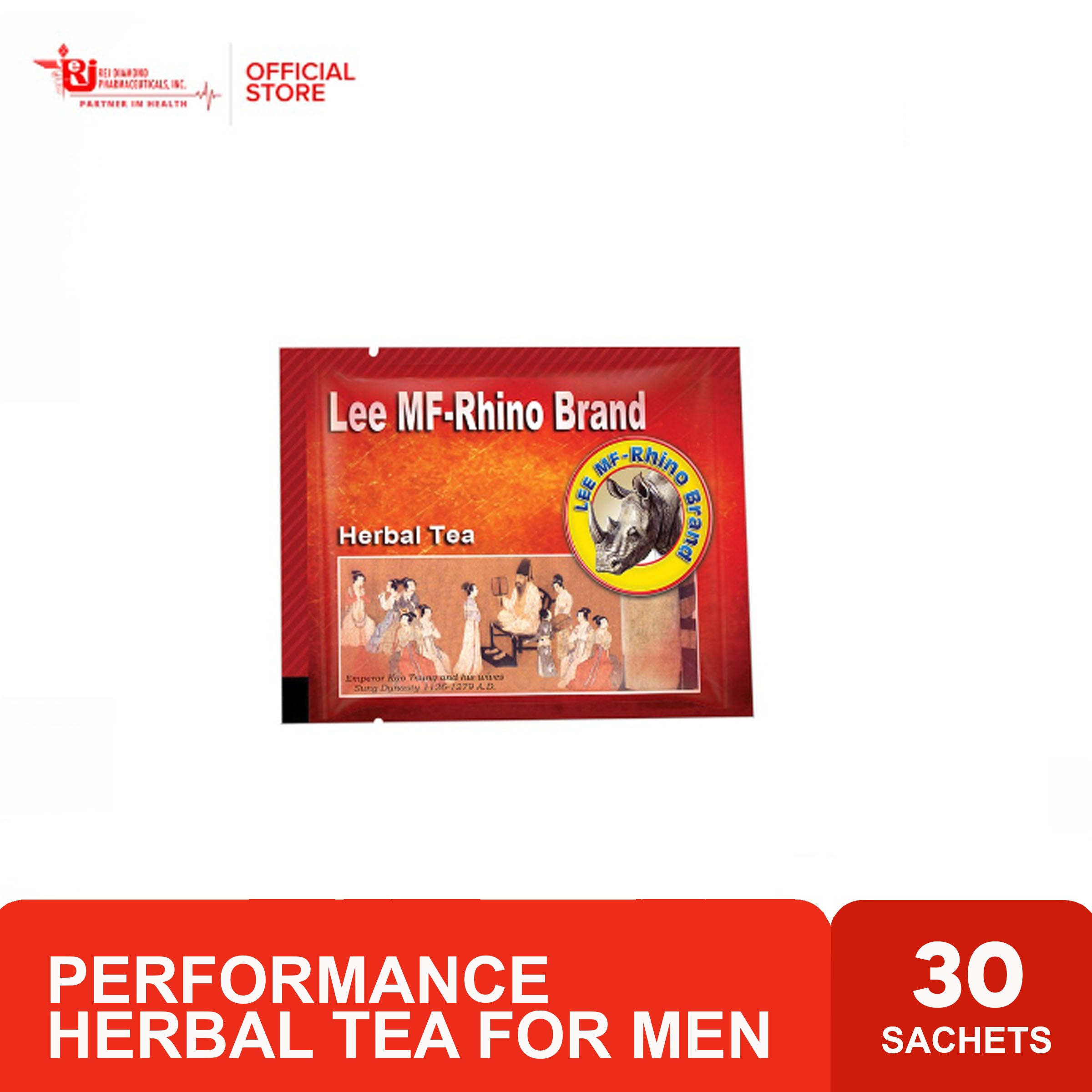 Lee MF Rhino Herbal Tea Performance Herbal Tea for Men - 30 Sachets