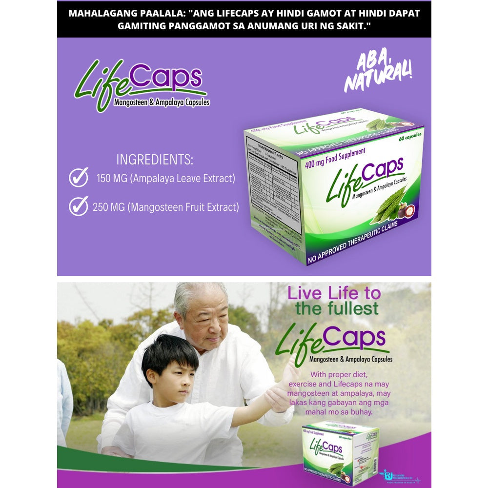 LifeCaps Mangosteen And Ampalaya Capsules 60 Capsules