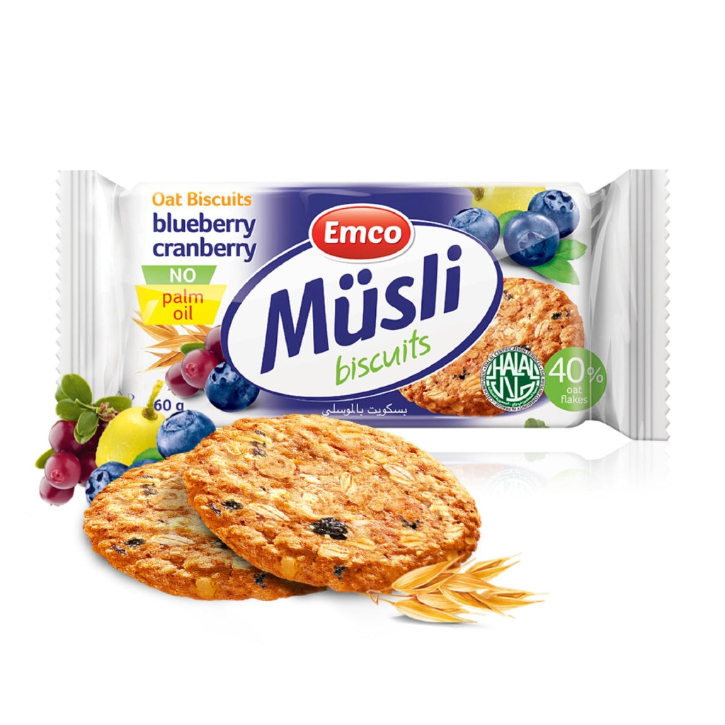 Emco Blueberry-Cranberry Musli biscuit 60g